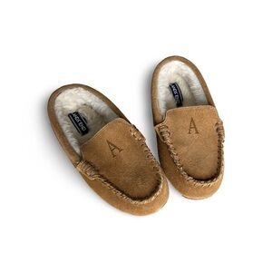 Lands End Boys Suede Moccasin Slippers